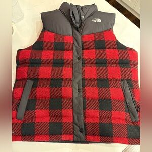 The North Face Red and Black 700 Nupste Goose Down Puffer Vest